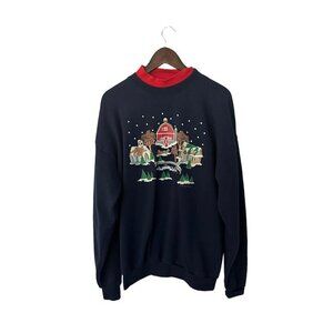 Santee‎ pluma 1996 winter holiday scene vintage sweatshirt
